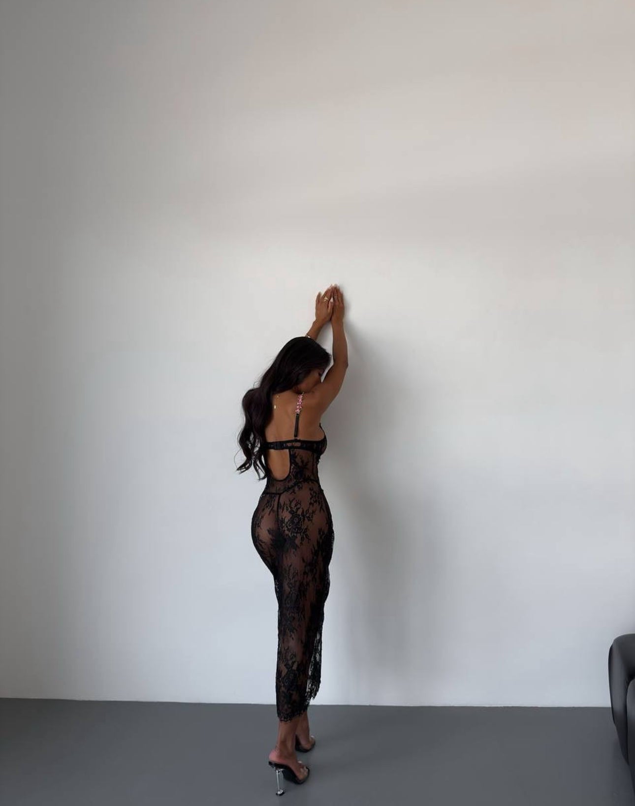 Midnight Petals Sheer Nightdress