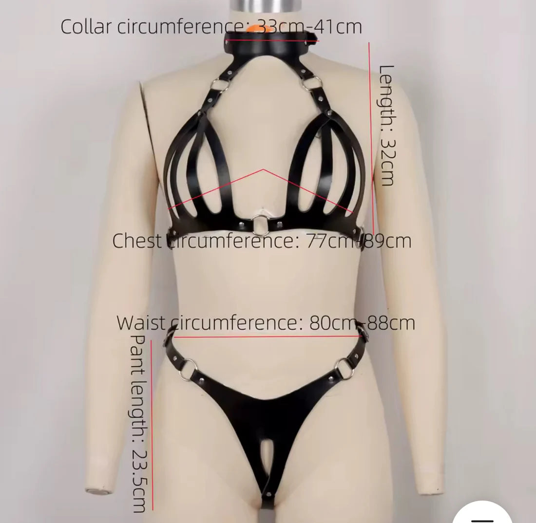 Matte Leather Lingerie Set