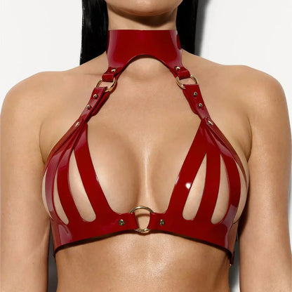 Matte Leather Lingerie Set