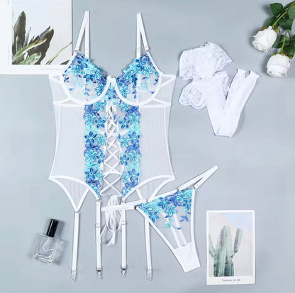 Velvet Petal Corset Set